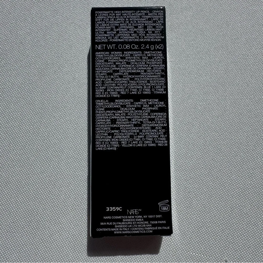 NWT NARS Mini Powermatte High-Intensity Lip Pencil Duo